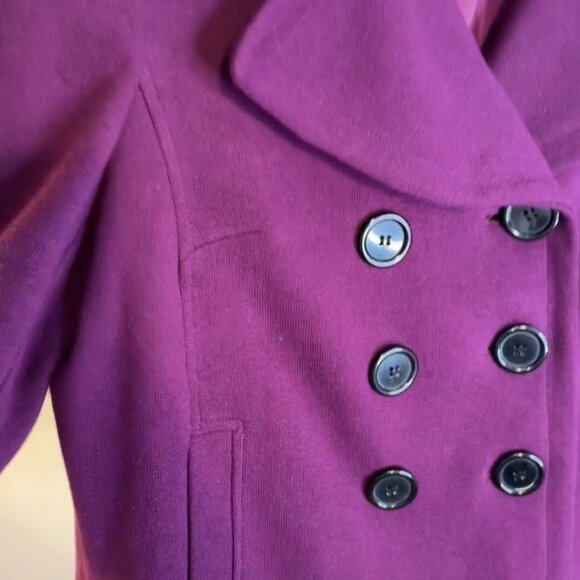 International Concepts Woman Double Breasted Purple Swing Coat - Picture 6 of 6